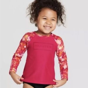 NWT HUNTER X TARGER Girls Swim Shirt Rash Guard- 2T